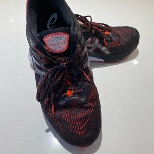 ASICS Men's Extra Wide Black and Red Athletic Shoes